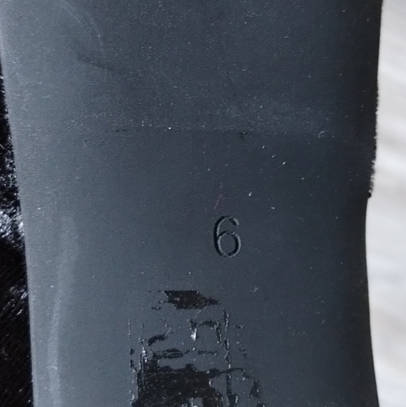 Jeffrey Campbell Shego Black Crushed Velvet Knee High Platform Boots size 6 - Picture 8 of 8